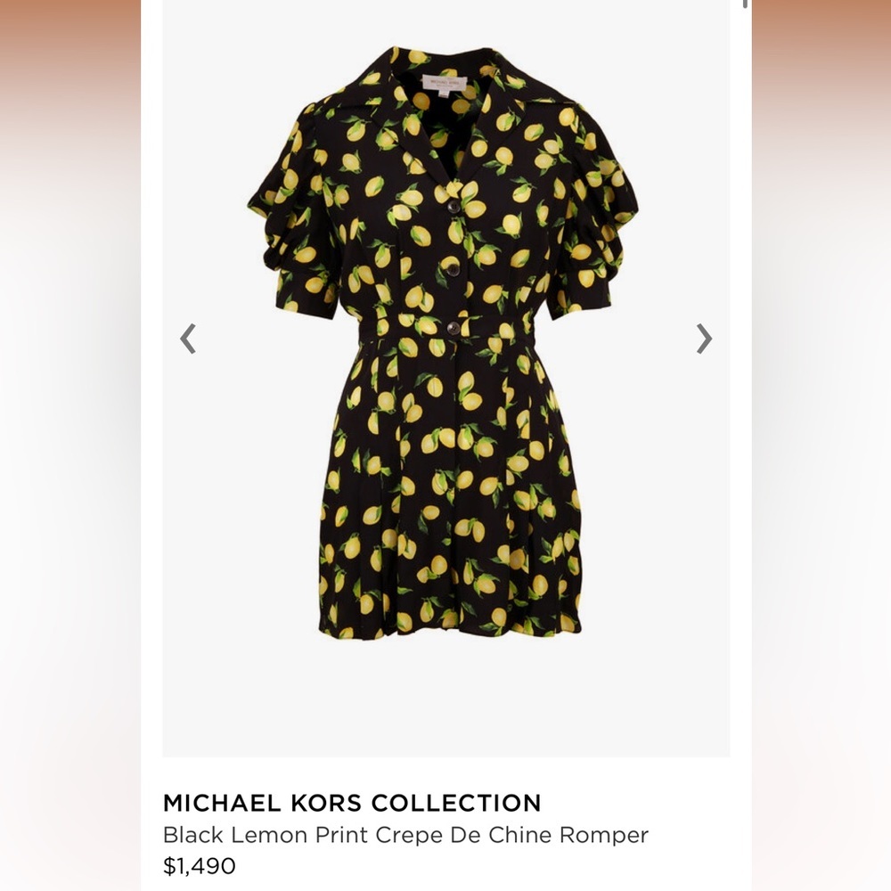 Made In Italy MICHAEL KORS COLLECTION 100% SILK Print CrepeDeChine Romper Sz:US4